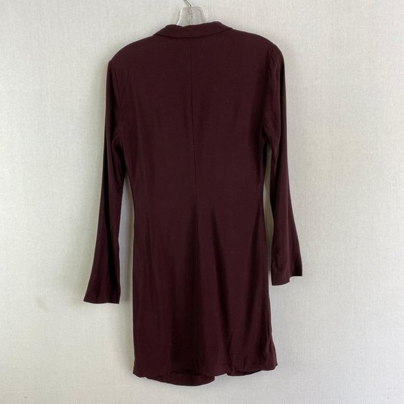 ZARA Burgundy Deep V Dress - Picture 5 of 7